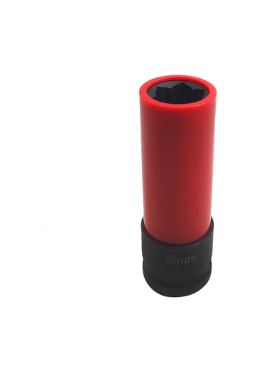 Singree Mercedes Benz S Serisi Tekerlek Koruma Somun Anahtarı - 17mm 6 Nokta Tasarım, 1/2" Kare Sürücü, 87mm Uzunluk, Kırmızı & Siyah