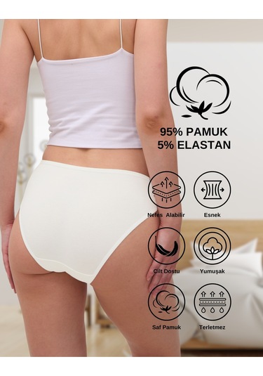 Alya Underwear Kadın Pamuklu Hipster - Slip Külot 5 Farklı Renk 1 Pakette P09