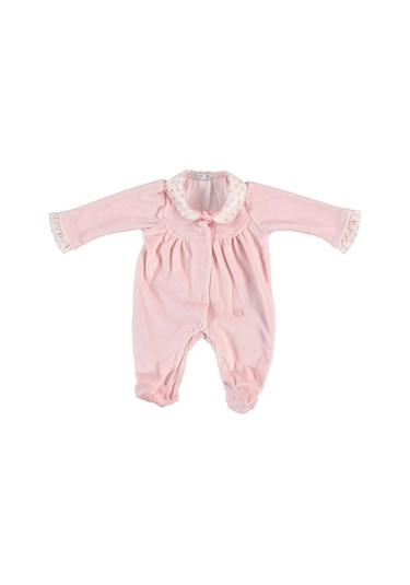 Monaroza Kız Bebek Pembe Yaka Detaylı Bebek Tulum 7572 001