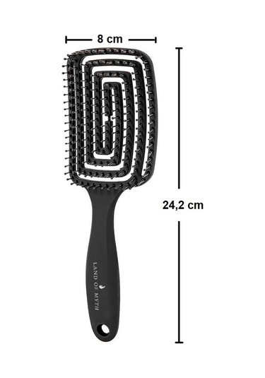 Land Of Myth LOM1271 Üç Boyutlu Esnek Saç Açma ve Tarama Fırçası Flexible Pro Brush Siyah