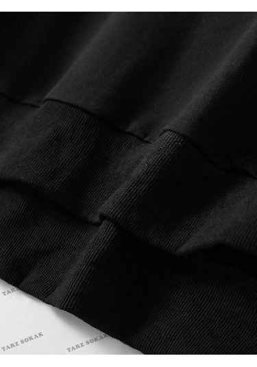 Y2k Trend Sezon Unisex Retro Sweatshırt Kapşonlu Kod 1554 Trz1179 Siyah