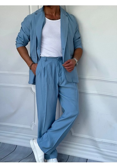 Modefendi Marino Tam Yazlık Extra Oversize %100 Keten Takım Bej