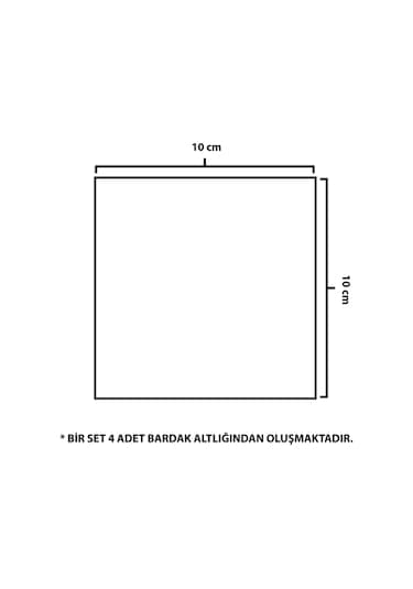 Decorita Cam Bardak Altlığı Decorita Logolu 4'lü Takım 10 x 10 CM Çok Renkli