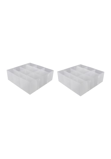 Çekmece İçi Düzenleyici Set,12 Bölmeli Pvc 2 Adet 30x30x10cm Şeffaf