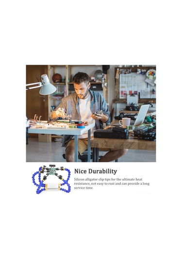 Yuntech01 Alüminyum Zırhli İki Kollu Fiksatör - Pcb Tamiri Ve Kaynak İşleri İçin Esnek Açı Ayarlı Tutucu