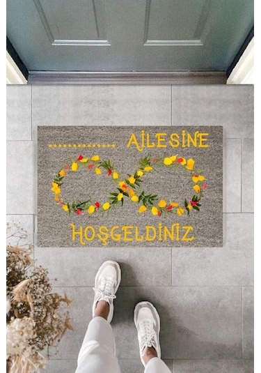 Dijital Baskı Kişiye Özel İç Kapı Dekorasyon Paspas Ps11288