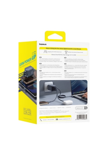 Baseus Enerfill Süper Hızlı Fe11 2c+u 100w Şarj Cihazı-siyah