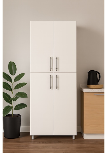 Stillmobilya %100 Mdf 170x35 Çok Amaçlı Dolap Beyaz