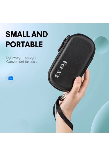 Maiyame Insta360 X3 İçin Siyah Pu Malzeme Kamera Çantası, El Kayışı Ve Dağcı Kanca İle Taşınabilir Depolama Çehresi St-1111347 Siyah