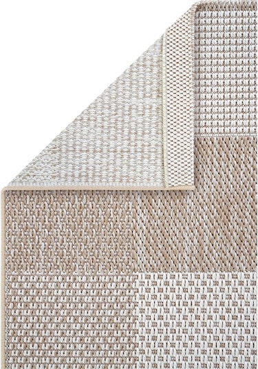 Cool Halı Grande 01 Bej Balkon Kilimi Dama Desen Halı İnce Antre Halısı Kaymaz Tabanlı Mutfak Kilimi