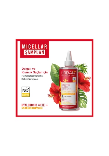 Urban Care Twisted Curls Hibiscus & Shea Butter Micellar Şampuan 340 ML