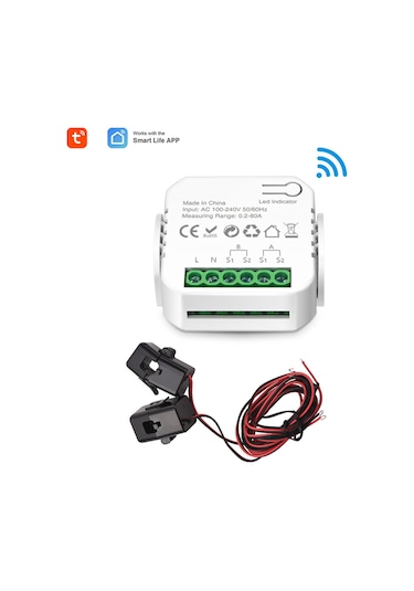 Gajeena 80a Wifi Akıllı Enerji Monitörü, Güneş Enerjisi Sistemi İçin, Akım Ve Gerilim Tespiti,涂鸦 Uyumlu, Aes-128 Şifreleme