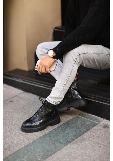 Serhat Özköroğlu - Siyah Deri Bot Siyah Siyah