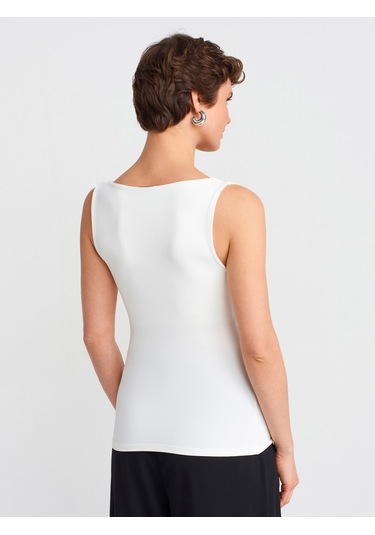 Dilvin 20977 Kalın Askılı Poliamid Atlet-ekru Ekru