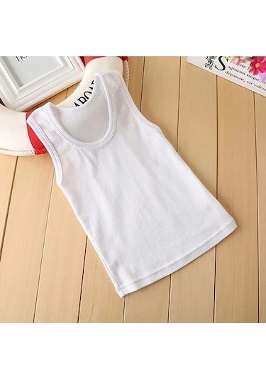 Tezzgelsin Erkek Çocuk Pamuklu Penye 6'lı Beyaz Atlet