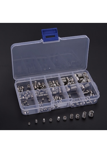Nayomiglow 200 Adet 304 Paslanmaz Çelik Vida Altıgen Soket Vida Çeşitleri Seti M3/m4/m5/m6/m8 13x7x3cm