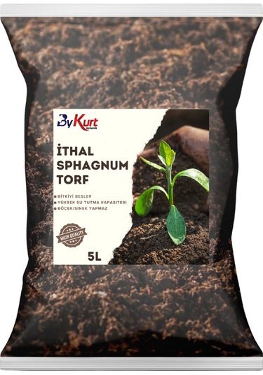 Bykurt 5l Premium Bitki Toprağı İthal Sphagnum Ts1 Torf Sinek Böcek Yapmaz Toprak 5 Litre