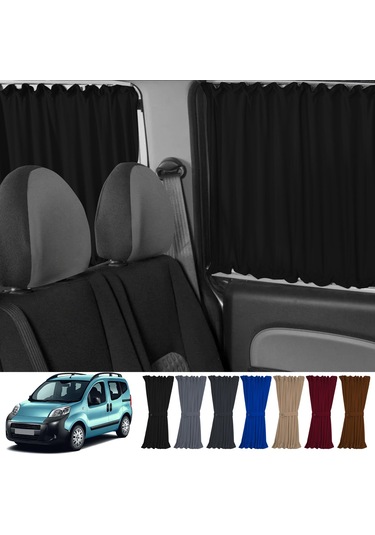 Pandami Citroen Nemo 2007-2015 Uyumlu Siyah Raylı Oto Perde Takımı