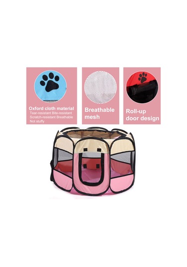 Geeksen Taşınabilir Katlanabilir Su Geçirmez Evcil Hayvan Oyun Parkı Açık Hava Oxford Hava Ağlı Oyun Parkı