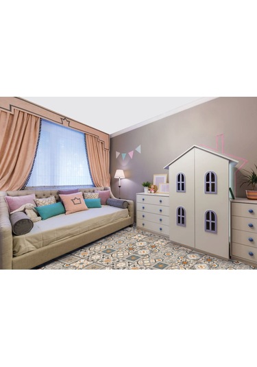 Tink Kendinden Yapışkanlı Kayısı Desenli Pvc Karo Kaplama 10x10 Cm 20'li Paket