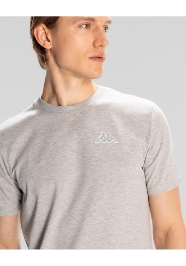 Kappa Logo Serenity Erkek Gri Regular Fit Tişört Siyah