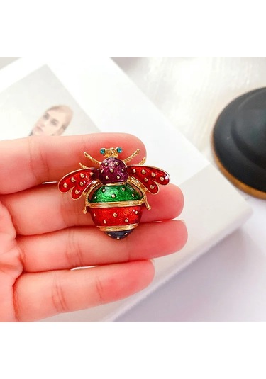 Vintage Klasik Kadınlar Lüks Arı Kristal Broş Takı Büyük Rhinesotne Metal Style 1 Style 1 Çok Renkli