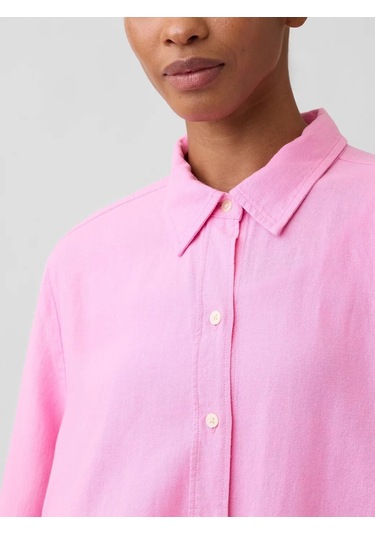 Gap V-lınen Easy Shırt Pembe