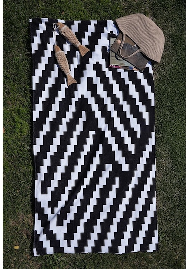 Kadife 100x180 Cm Desenli Modern Plaj Havlusu Baveno Desen005