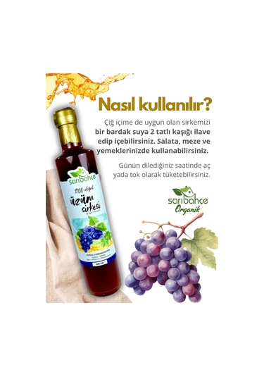 Üzüm Sirkesi 500 Ml 2'li Paket - Organik Doğal Fermantasyon