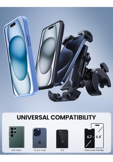 Lamicall Motosiklet İçin Telefon Tutucu Çift Titresim Engelleyici Ve Sarsinti Önleyici Bcsp01