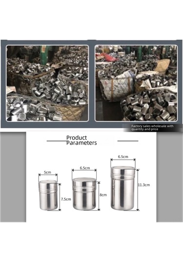 Teltree Küçük Boy Plastik Kapaklı Paslanmaz Çelik Toz撒撒器 - Kuru Baharat, Kahve, Baharat İçin İyileştirilmiş Dağıtım Ağı 5.6x8.2 Cm Diğer