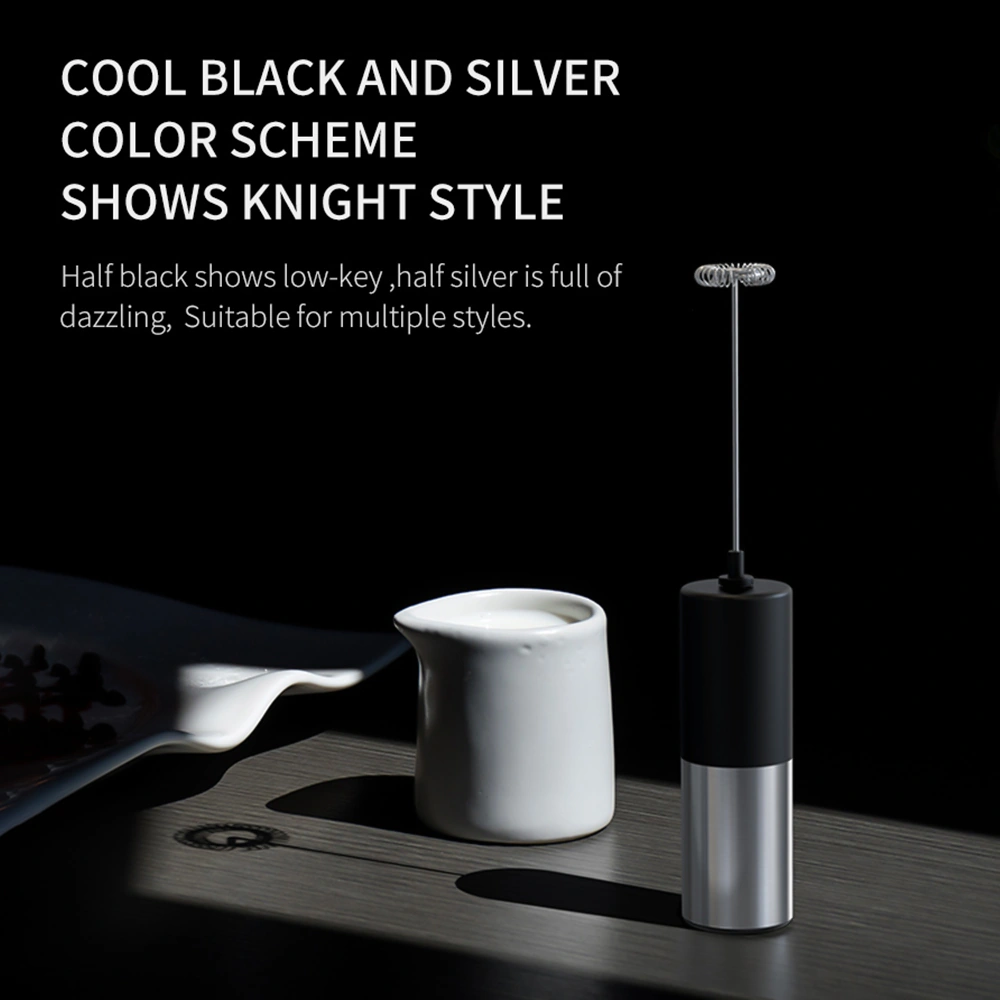 Kosona El Tipi Elektrikli Süt Köpükleyici 14000rpm Hızlı Çırpıcı 304 Paslanmaz Çelik Kahve Latte Çay İçin Pilli Pil Yok Siyah Ve Gümüş