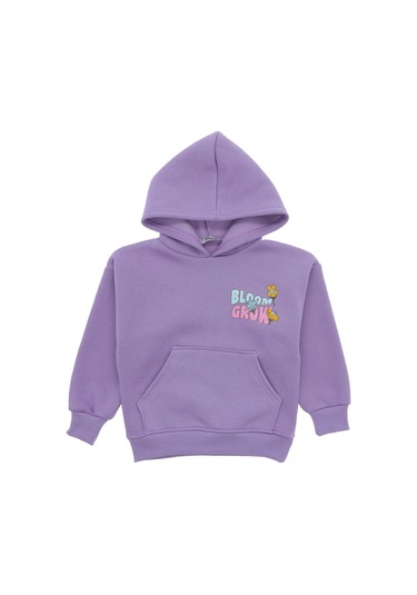 Kız Çocuk Sweatshirt Kapüşonlu Lila