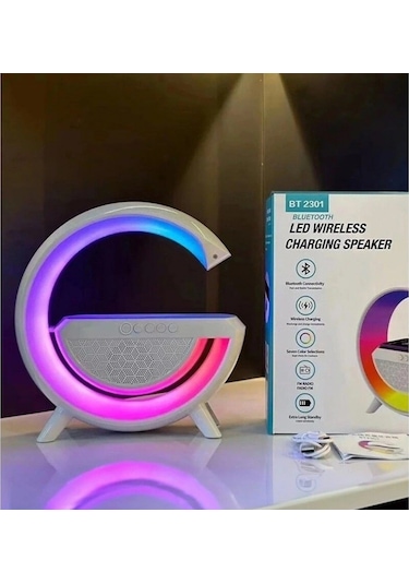 Akıllı Masa Lambası Hoparlör Led Işık & Kablosuz Şarj Alk2289