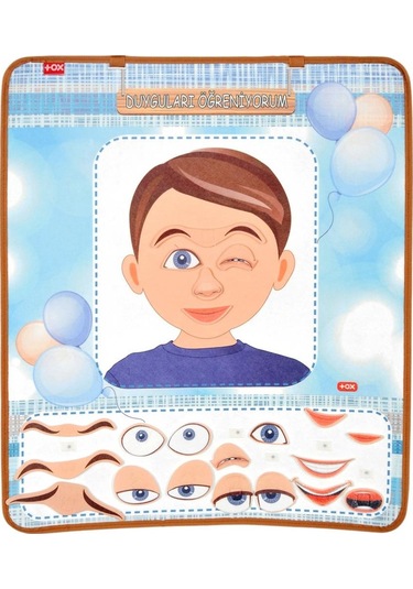 Tox Duyguları Öğreniyorum Keçe Cırtlı Duvar Panosusu (erkek) . Eğ