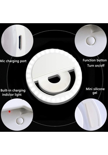 Yifomall "28 Led'li Profesyonel Selfie Halka Işığı - 3 Aydınlatma Modu, Usb Şarj, Taşınabilir"