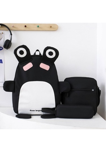 Lyle Büyük Kapasiteli, Hafif Okul Çantası 3 Parçalı Set Siyah