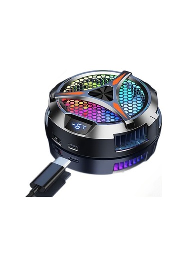 Tenfowee X42 Manyetik Soğutucu - Geniş Alanlı Hızlı Soğutma, Led Sıcaklık Göstergeli Tablet Soğutma Sistemi Siyah