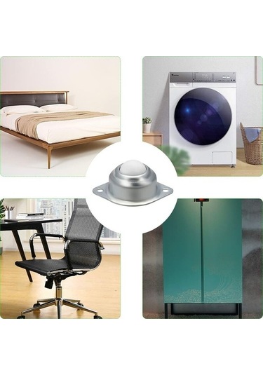 Novahub Br-vie 8 Naylon Bilyalı Teker Seti, Mobilya Ve Dolap İçin, Paslanmaz Çelik Rulolar, Pratik Ve Hafif -