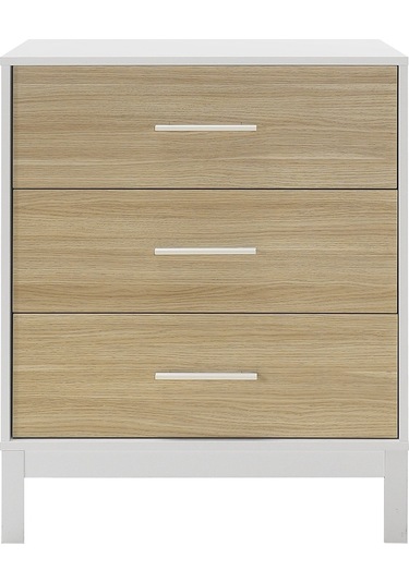 London 3 Çekmeceli Şifonyer-meşe-beyaz 73x88x45 Cm Gxyxd