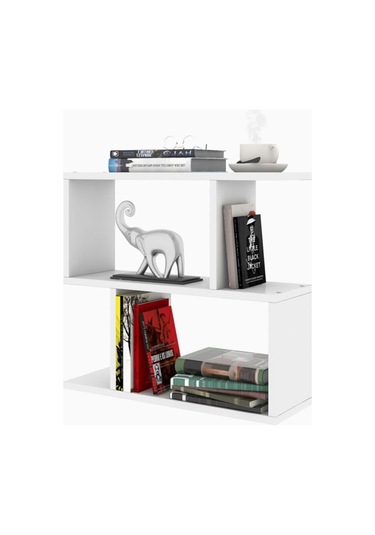 Decormet Lale Yan Sehpa Beyaz Beyaz