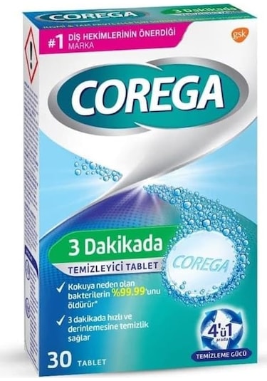 Corega 3 Dakikada Temizleyici Tablet