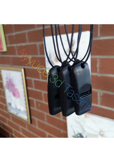 Ayarlanabilir İpli Yüksek Sesli Düdük 129db Siyah