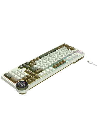 Havit Gamenote Kb923l Pro Tri-mode Kablosuz Mekanik Rgb Oyuncu Klavyesi Lcd Ekranlı