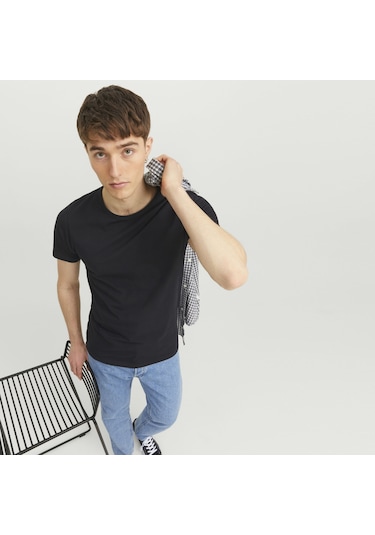Jack & Jones Yuvarlak Yaka Basic Tisört-Basic 12058529 Siyah