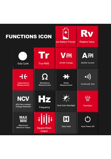 Springsun Km-dm01b Akıllı Multimetre: 6000 Gösterge Otomatik Aralık, Ncv Temasız Voltaj