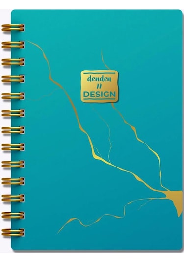 Denden Mermer Turkuaz 17x24 Çizgili Defter Turkuaz