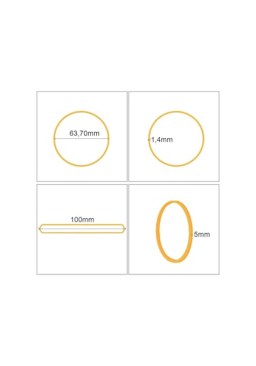 Ekoset 100X5Mm Geniş Kauçuk Paket Ambalaj Lastiği 100 Adet