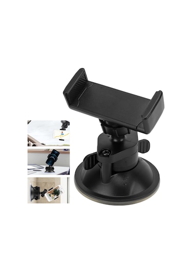 Konesam Araç Sinyal Camı Ve Masaüstü İçin 360 Ayarlanabilir Sıkıcı Telefon Tutucu - Plastik + Kauçuk Malzeme, 6-9cm Tutma Aralığı
