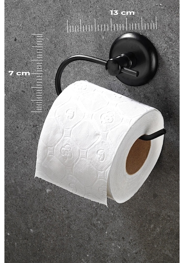 Yapışkanlı Tuvalet Kağıtlığı Wc Kağıtlık Tuvalet Kağıdı Askısı Siyah S-107